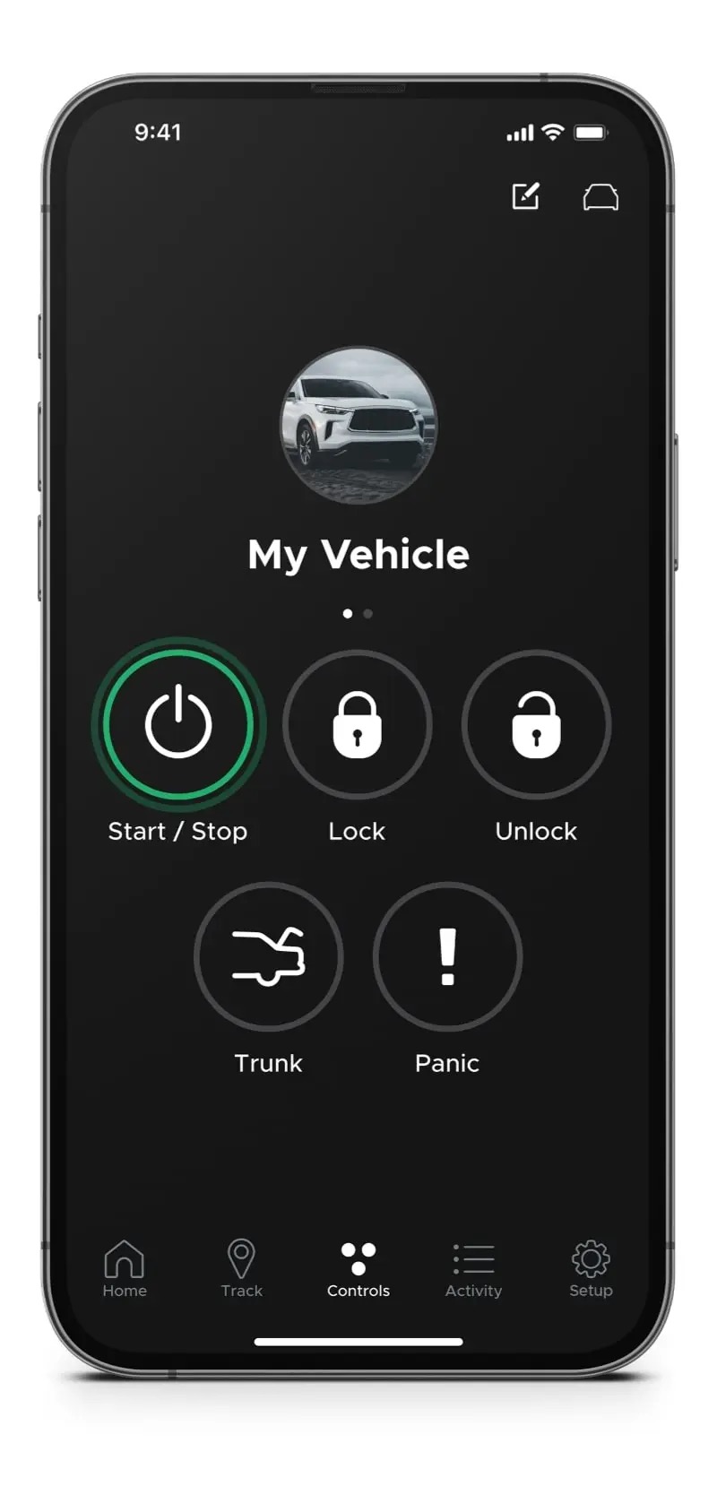 Drone Mobile app — remote start, lock/unlock, and GPS tracking on iPhone